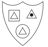 Which shield has the most in common with the shield below?