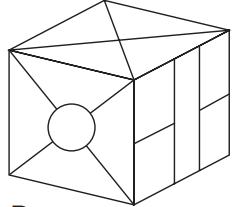 When the above is folded to form a cube, which is the only one of the following that can be produced?