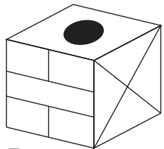 When the above is folded to form a cube, which is the only one of the following that can be produced?